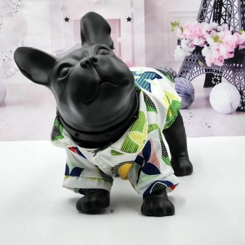 louie vuitton-satin-shirt-short sleeves-dog