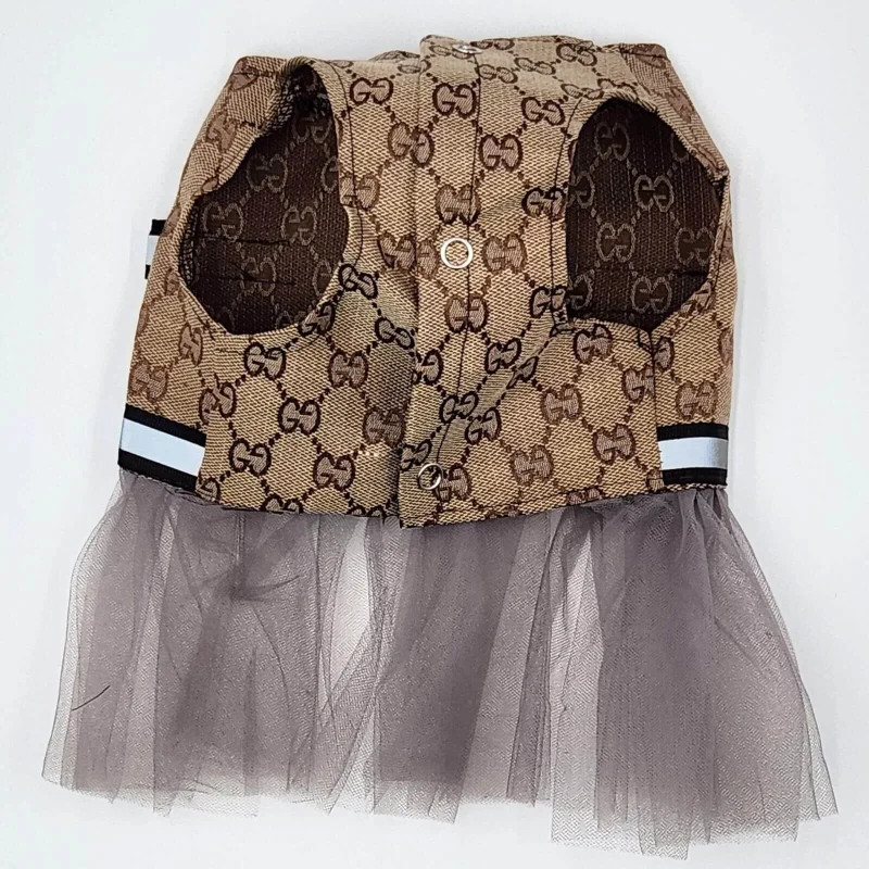 gucci dress with tuape mesh skirt for dogs