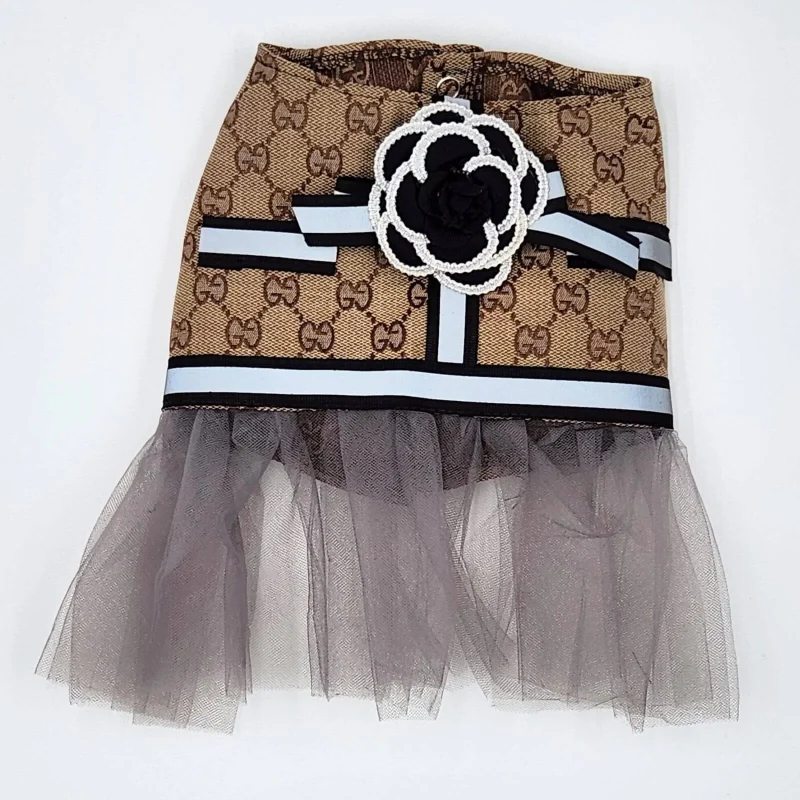 gucci dress with tuape mesh skirt for dogs