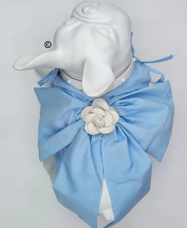 Light Blue Dress with Bow on Back for Dog