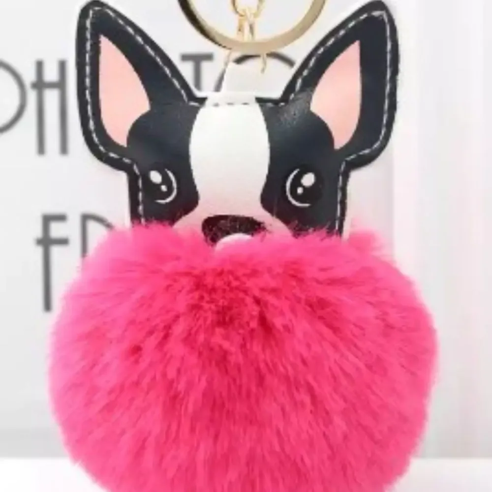 "Embrace the Adorable: Meet Our Fluffy Bulldog Key Chains!"