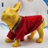 Grucci Glamour for Your Pooch - Grey or Red Soft Fabric Cardigan with Iconic Logo and Sunny Yellow Trim