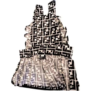 Elegance and Playfulness Unleashed - Fendi FF Patterned Dress for Female Dogs in Chic Black or Brown!3