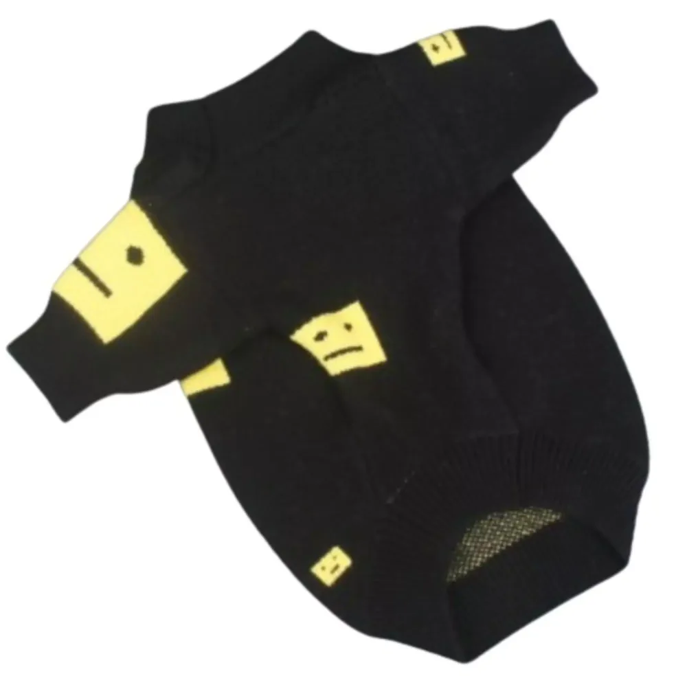 Black Knitted Dog Sweater with a Sunny Yellow Smile Face4