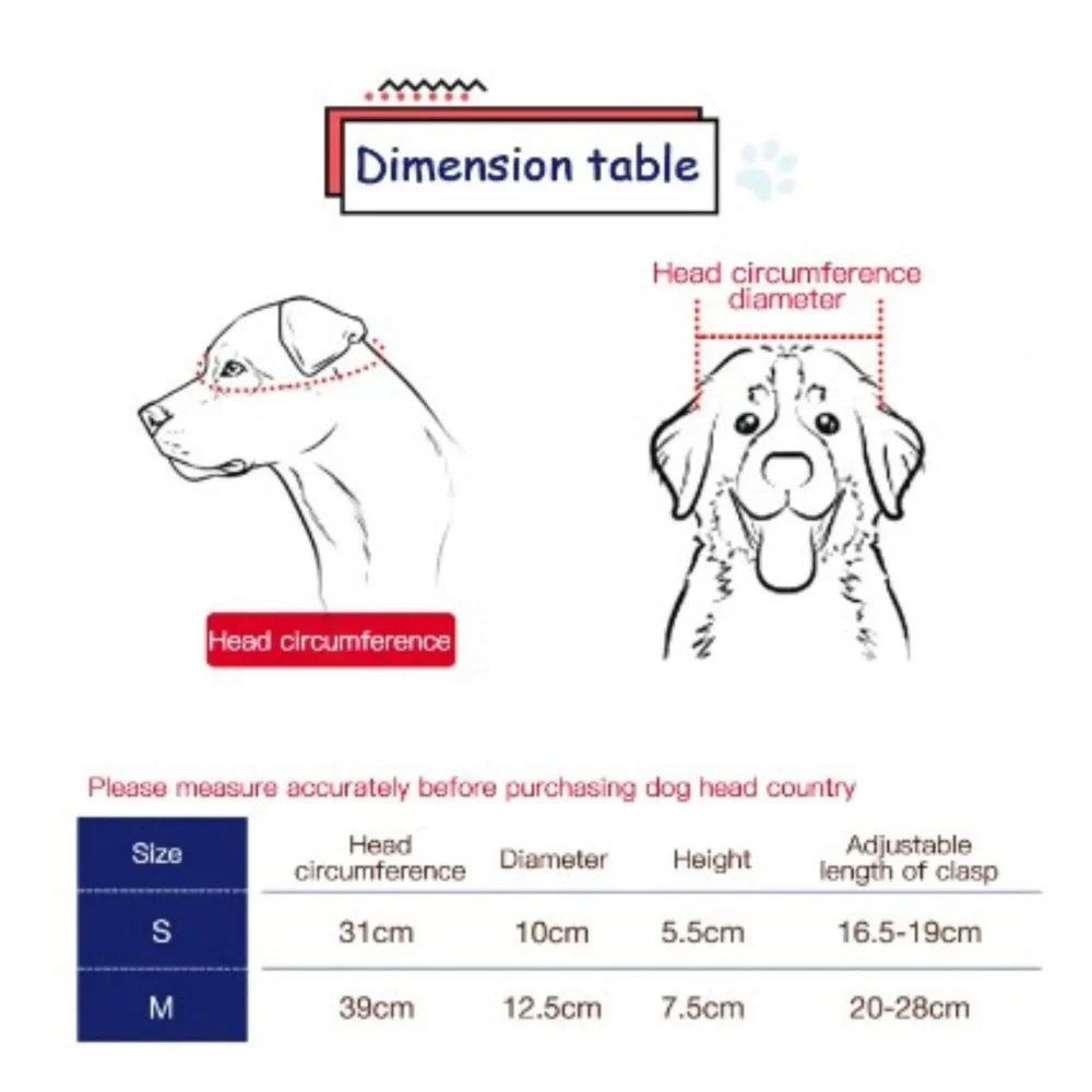 size chart Russian Biker Helmet for Dogs